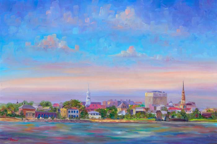 East Bay Houses Charleston Oil Painting