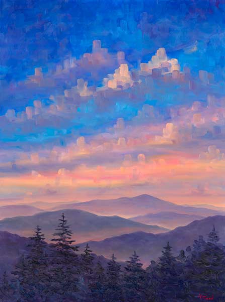 Appalachian Mountain Painting Asheville Sunset