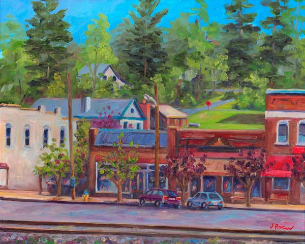 Purple Onion in Downtown Saluda, NC. Oil Painting on canvas. Jeff Pittman art Limited Edition Prints Giclee