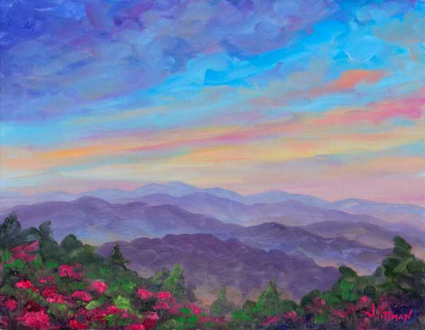 North Carolina Rhododendron Painting and Prints