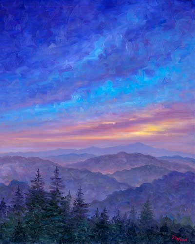 Smoky Mountain Sunset Oil Painting And Prints Enlarged