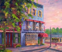 Afternoon at Roy's riverboat Landing Oil Painting