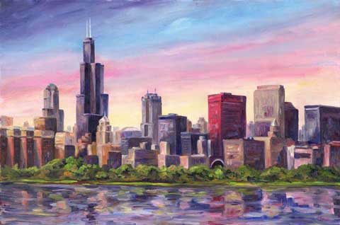  Gallery on Chicago Skyline Paintings And Prints