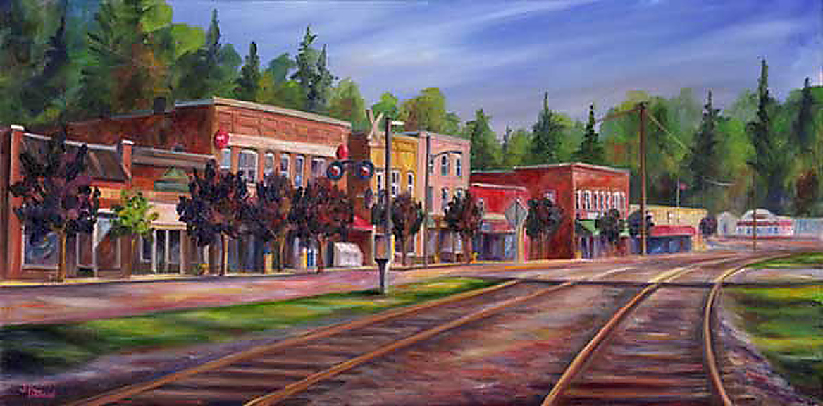 Downtown Saluda, NC. Oil Painting on canvas. Jeff Pittman art Limited Edition Prints Giclee