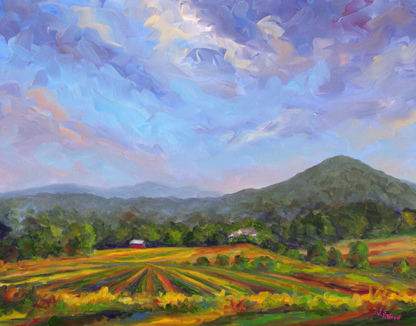 painting of mills river near asheville
