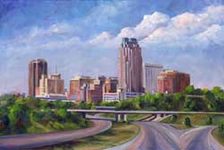 Raleigh Skyline Painting