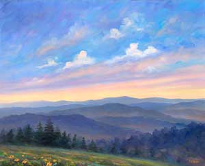 landscape oil painting mountain view