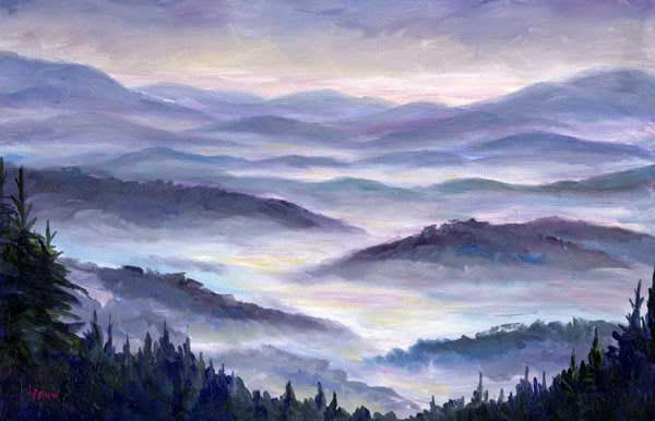 Blue Smoky Mountains Oil Painting on Canvas fine art limited edition print oil painting on canvas jeff pittman art mountainscape overlook asheville
