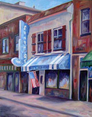 State Street Cafe Savannah Georgia oil on Canvas Limited Edition Print Jeff Pittman Art Giclee