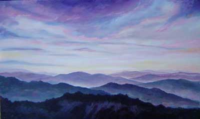 tuxedo nc oil on canvas mountain overlook mountains asheville highlands cashiers
