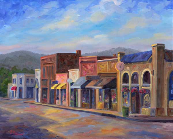 DOwntown Weaverville Main Street Painting Art