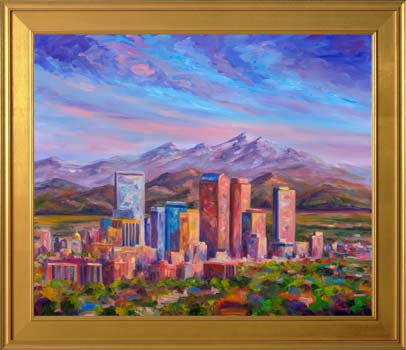 painting of Denver Skyline
