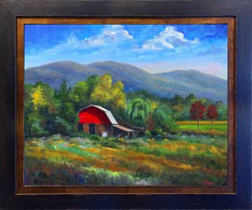 Mountain Farm Oil Painting