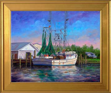 Harbor Boat Painting Prints
