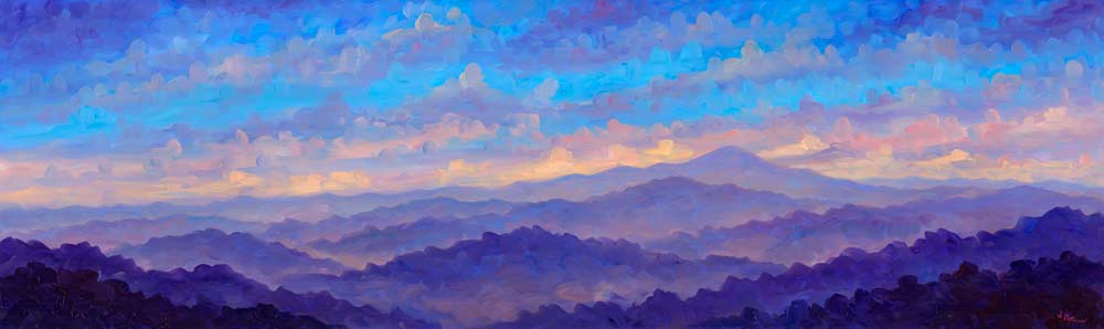Blue Pisgah Panorama - Blue Ridge Parkway, Jeff Pittman Original Art oil Painting Prints Giclee