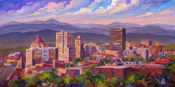 Painting of Asheville Skyline