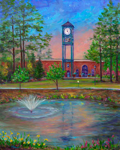 UNC Wilmington Clock Tower painting and prints
