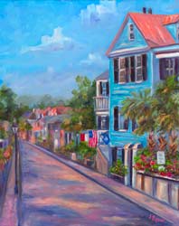 Painting of Charleston Street Scene