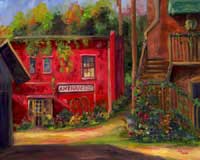 Antique Shop in Black Mountain NC - Oil Painting on Canvas