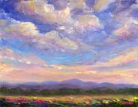 Summer Clouds over Pisgah Oil Oainting on Canvas