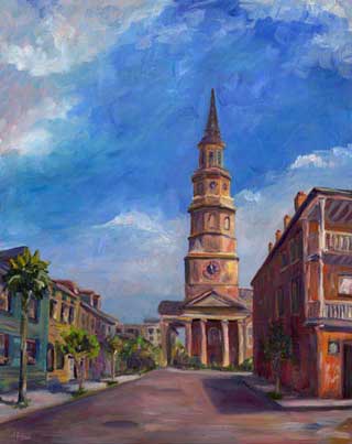 St. Phillips Church in Charleston SC Oil Painting on Canvas