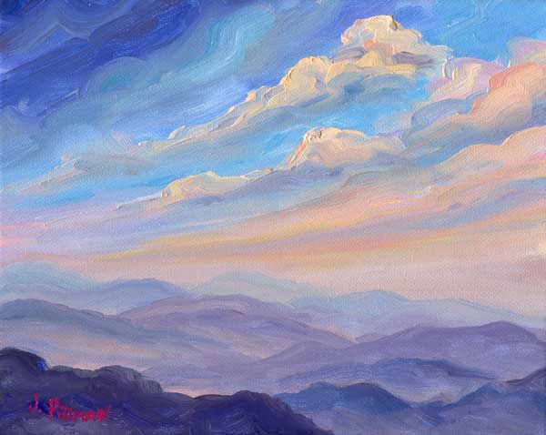 Sunset Oil Painting Asheville Blue Ridge