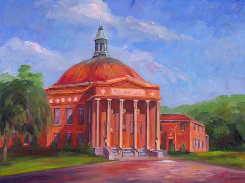 First Baptist Church Downtown Asheville NC Oil Painting on Canvas