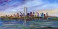NYC Skyline Oil Painting on Canvas Manhattan - Trade Canters