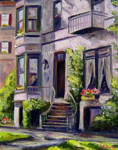 Savannah stairway Oil Painting on Canvas Limited Edition Print Giclee Jeff Pittman art Hull street Foley House Inn 