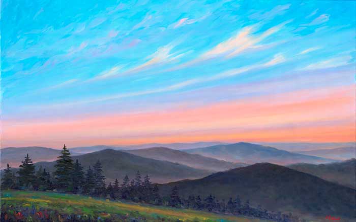 Blue Ridge Parkway Overlook painting art prints
