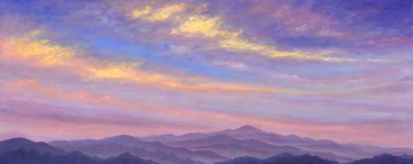 Asheville NC Mountains Art sweeping clouds mountain ridges