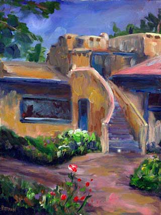 Taos shop, one block from the Plaza Oil Painting on Canvas