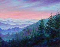 View of Mountains from Blue Ridge Parkway - Oil Painting, Prints and Giclee