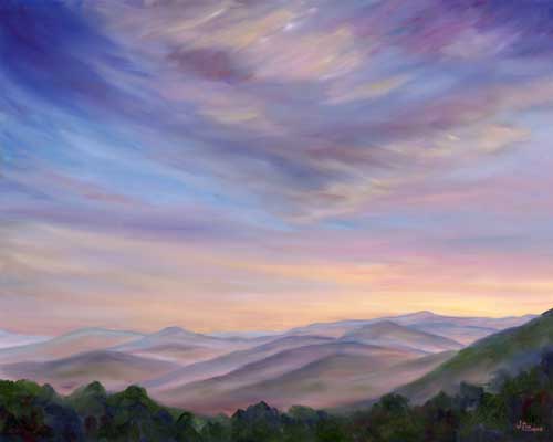 View of Craggy Gardens - Oil Painting on Canvas Jeff pittman art Limited Edition Print Giclee