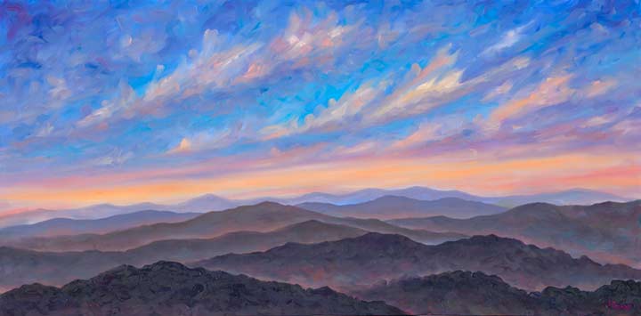 tuxedo north carolina mountains blue ridge smokine oil painting canvas limited edition prints jeff pittman art