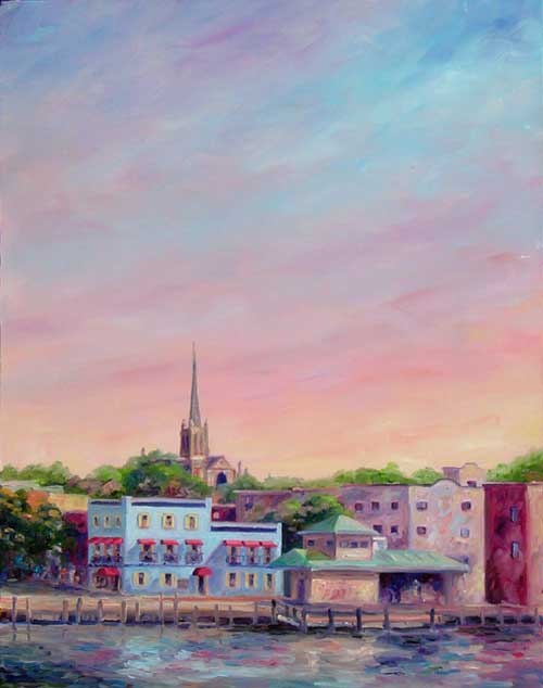 Downtown Wilmington Oil Painting
