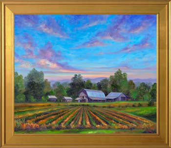 mountain farm painting and prints