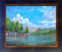 Lake Lure Boat House Framed print