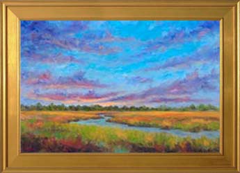 Sunset Marsh Oil Painting