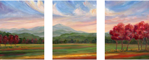 Mountain Art Triptych panel autum colors