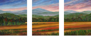 panorama of Mt Pisgah Fields in Gold - Oil Painting on Panel - Jeff Pittman Art