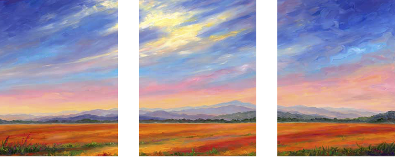 Spring Fields Painting  Panorama - Blue Ridge Parkway, Jeff Pittman Original Art oil Painting Prints Giclee